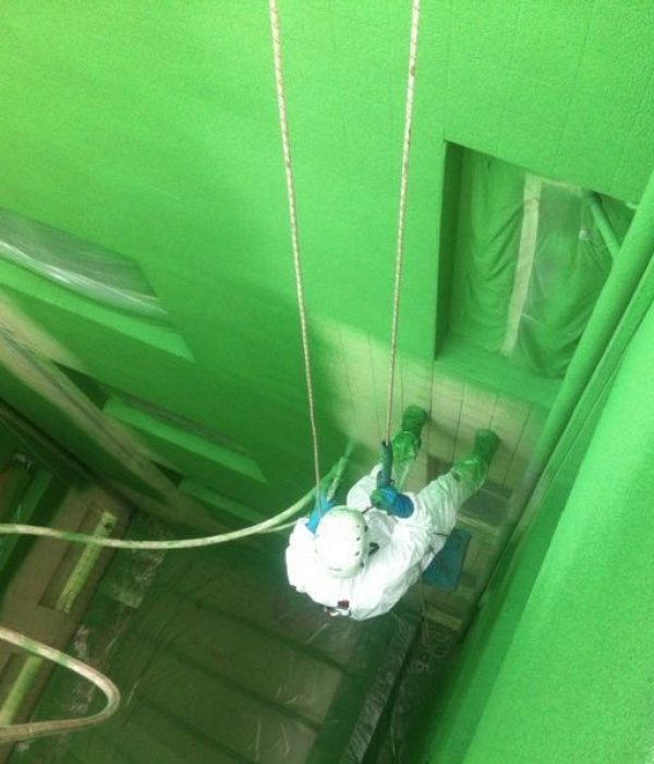 Corcho Proyectado e Insuflado 7 Pintura de Fachada mediante trabajo vertical